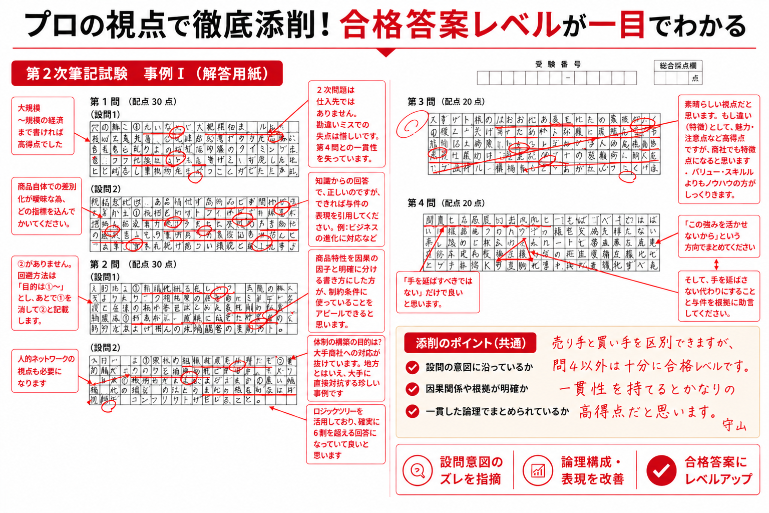 プロ講師による添削